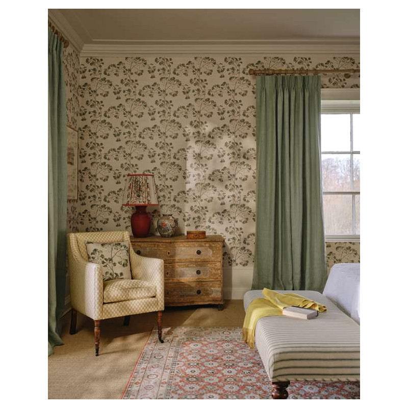 Papier peint fleuri Greenacre Sisal Colefax and Fowler