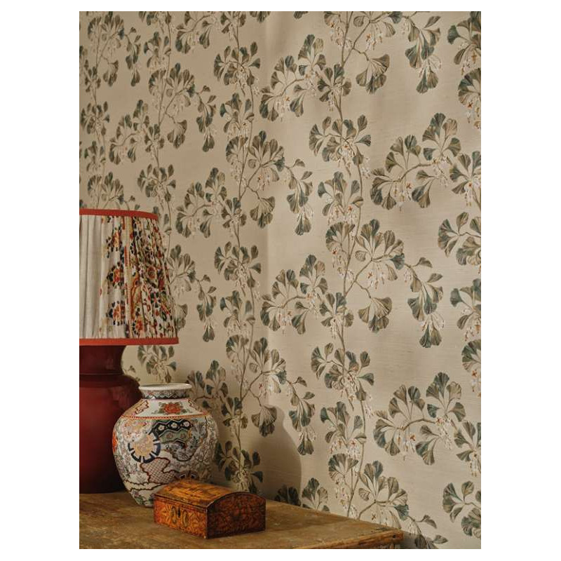 Papier peint fleuri Greenacre Sisal Colefax and Fowler
