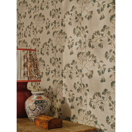 Papier peint fleuri Greenacre Sisal Colefax and Fowler