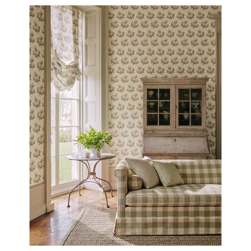 Papier peint fleuri Bowood Sisal Colefax and Fowler