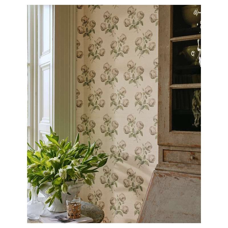 Papier peint fleuri Bowood Sisal Colefax and Fowler