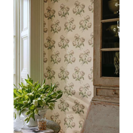Papier peint fleuri Bowood Sisal Colefax and Fowler