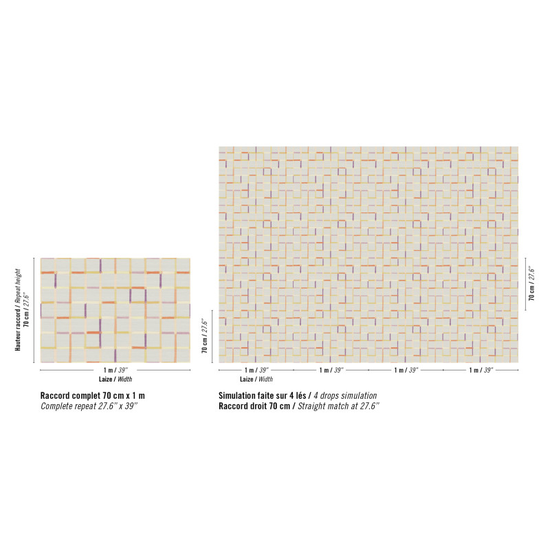 Papier peint motifs géométriques Frivole Elitis
