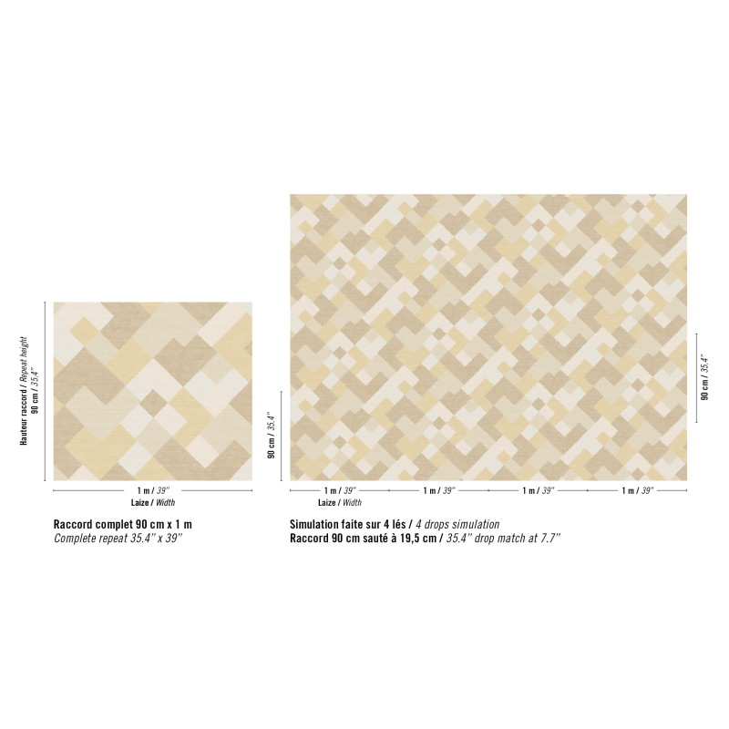 Papier peint motifs géométriques Twill Elitis
