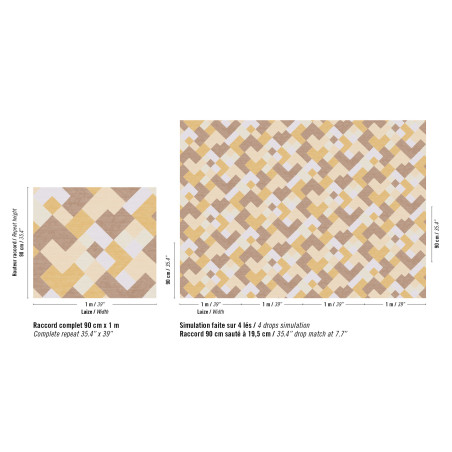 Papier peint motifs géométriques Twill Elitis
