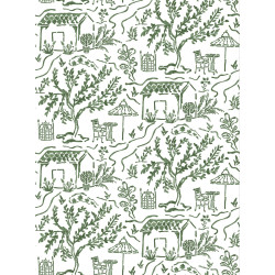 Papier peint toile de jouy La Quintinie Nina Campbell