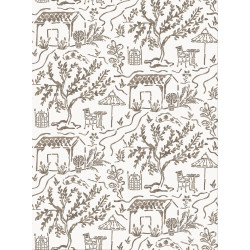 Papier peint toile de jouy La Quintinie Nina Campbell