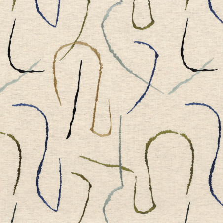 Tissu géométrique Fusain Camengo