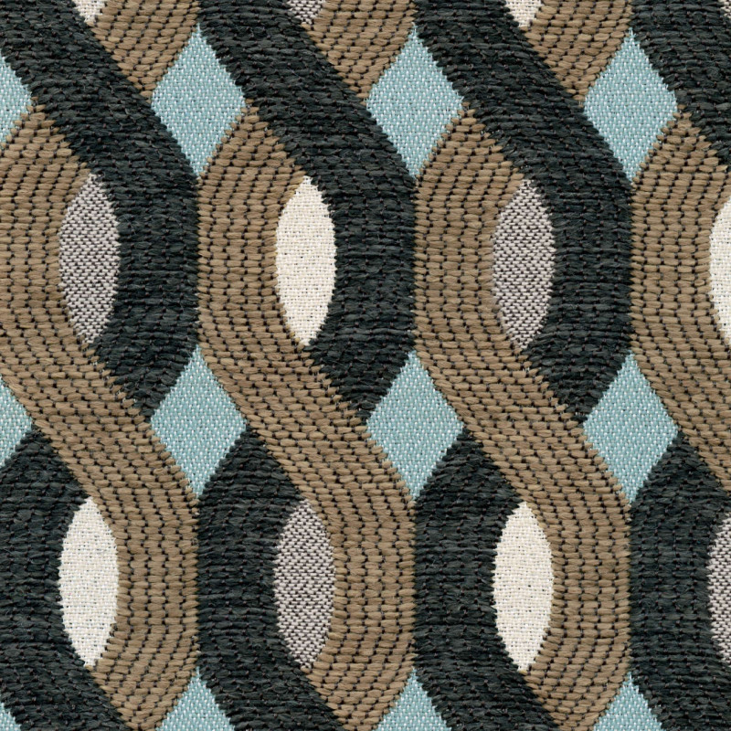 Tissu géométrique Aquarama Élitis
