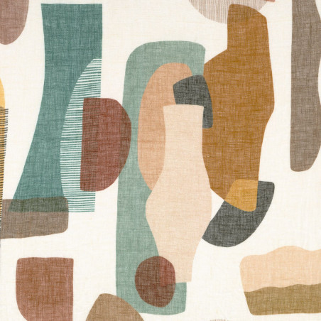 Tissu géométrique Machaya print Casamance