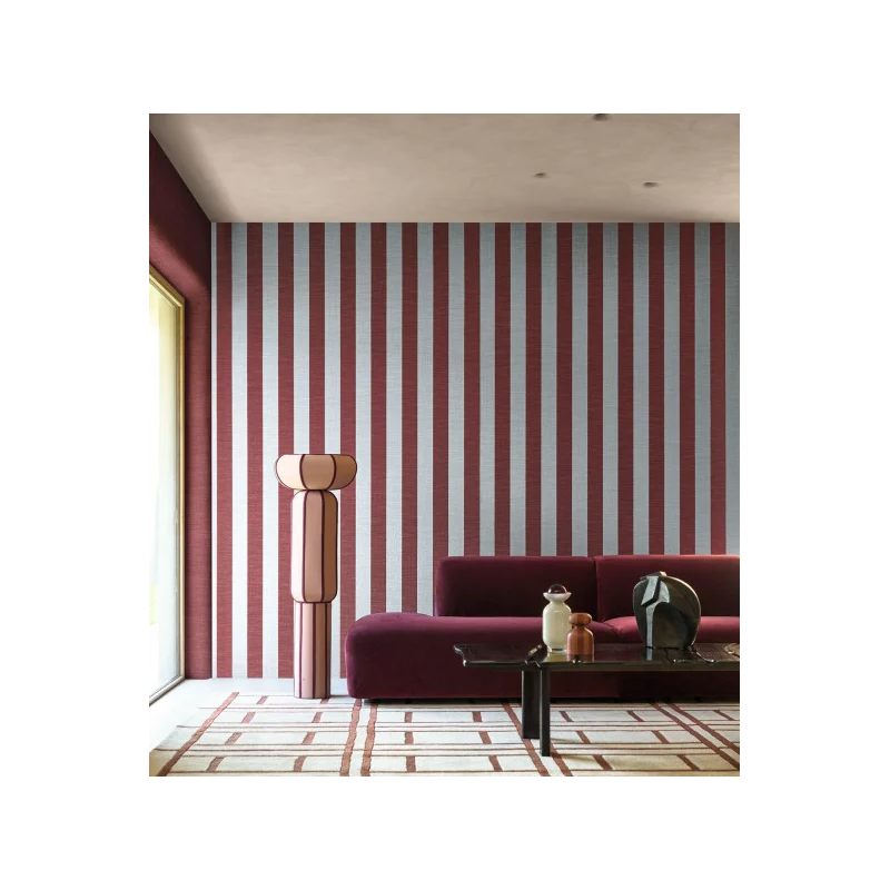 Papier peint vinyle rayures Beausoleil Casamance