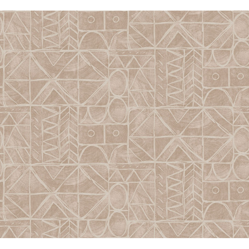 Papier peint motifs géométriques Bogolan Masureel
