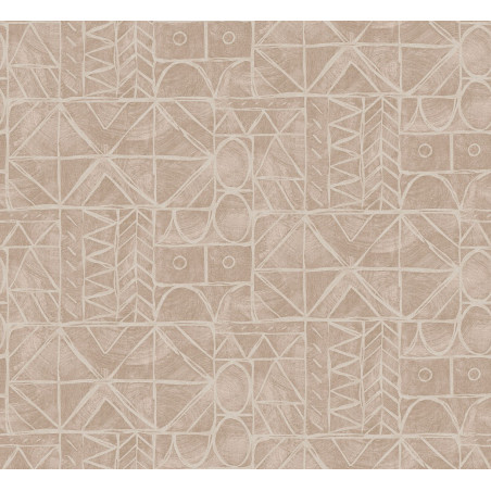 Papier peint motifs géométriques Bogolan Masureel