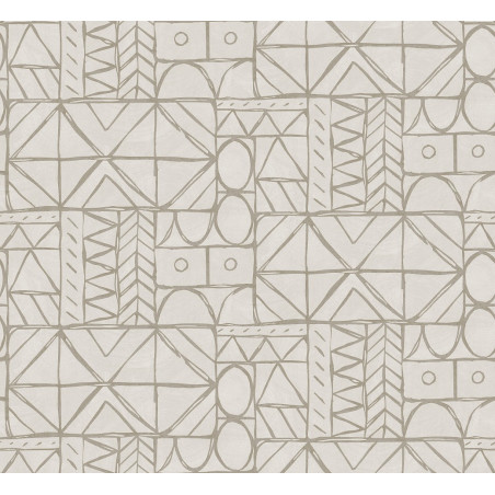 Papier peint motifs géométriques Bogolan Masureel
