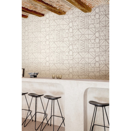 Papier peint motifs géométriques Bogolan Masureel