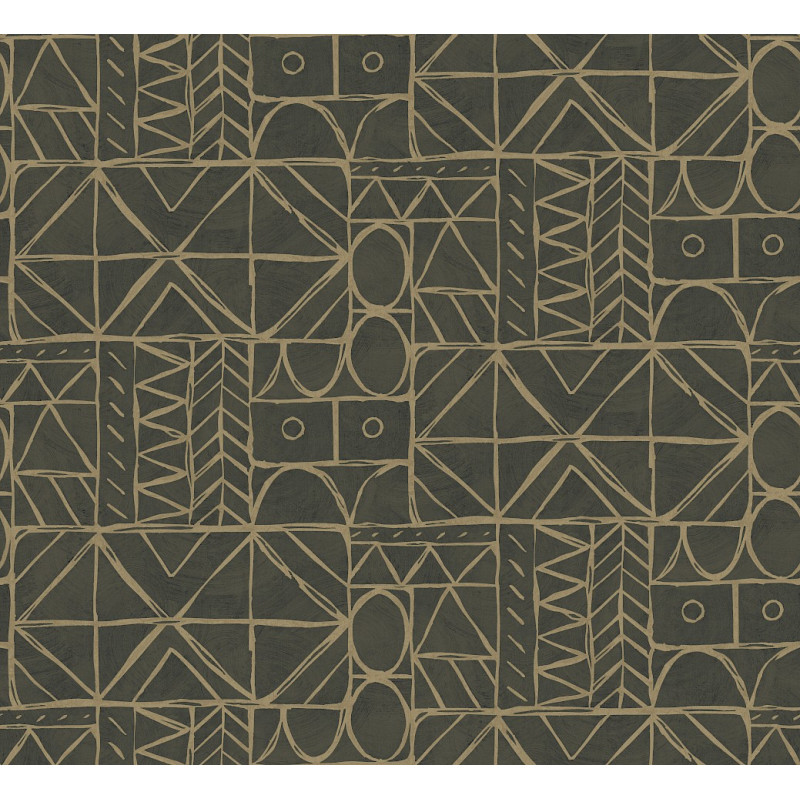 Papier peint motifs géométriques Bogolan Masureel