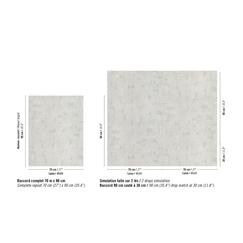 Papier peint vinyle texture Strate métal Élitis