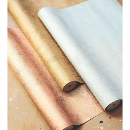 Papier peint vinyle texture Strate métal Élitis