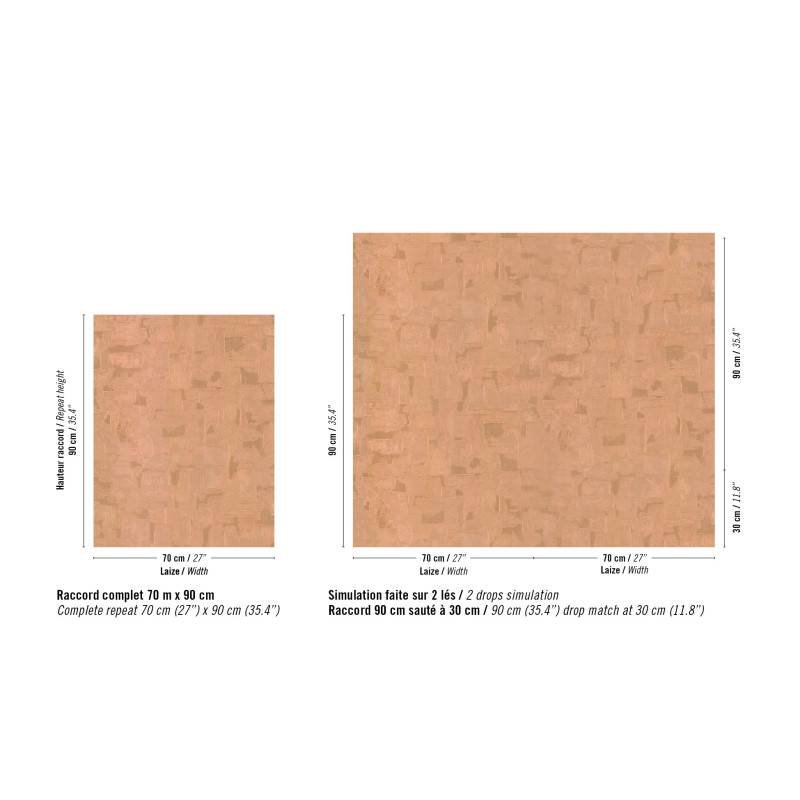 Papier peint vinyle texture Strate métal Élitis