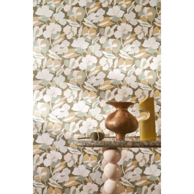 Papier peint fleuri Amaryllis Casamance