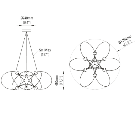 Suspension luminaire design MUNARI 6 DCW