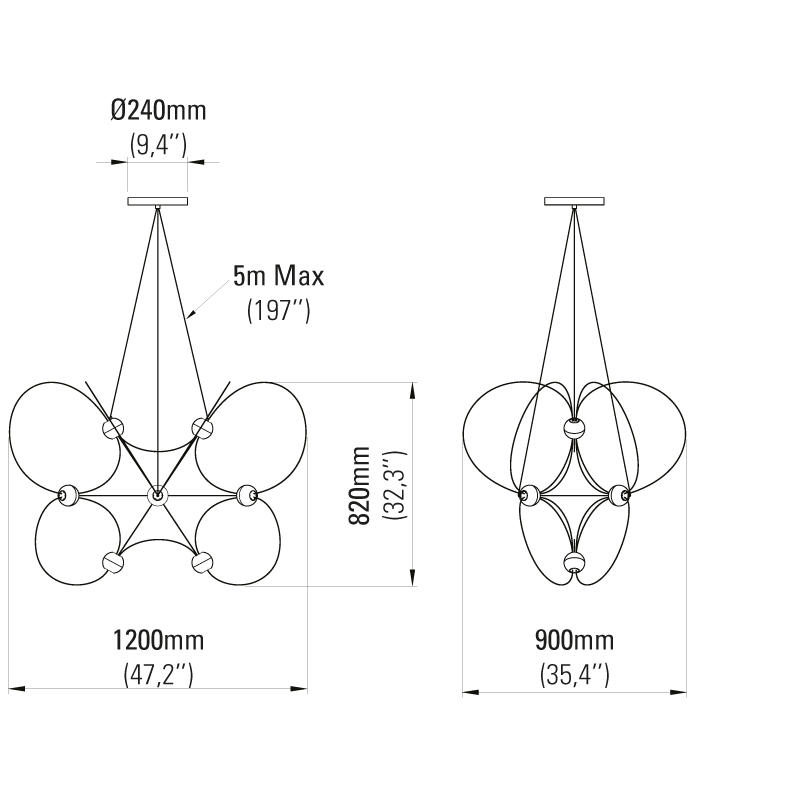 Suspension luminaire design MUNARI 10 DCW