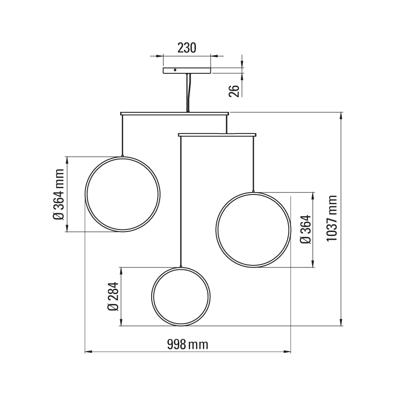 Suspension luminaire design FOCUS 3 DCW