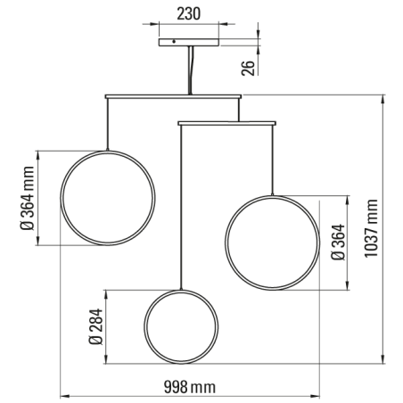 Suspension luminaire design FOCUS 3 DCW