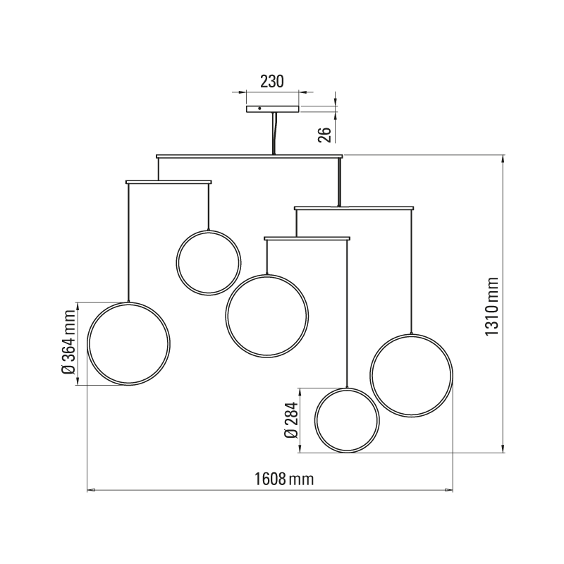 Suspension luminaire design FOCUS 5 DCW
