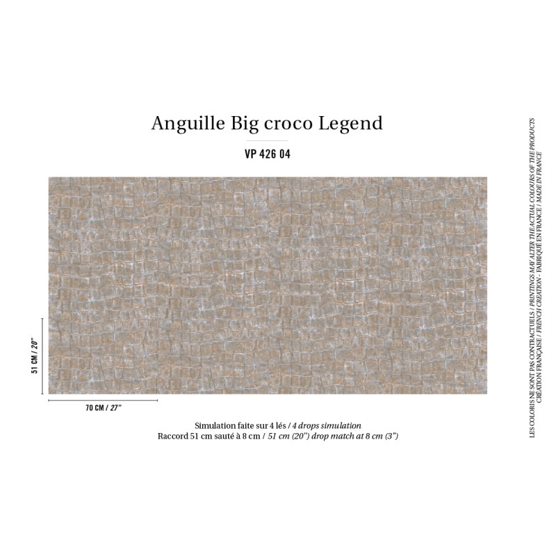 Papier peint animaux Big croco Legend Elitis
